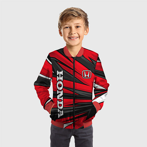 Детский бомбер Red sport - honda / 3D-Красный – фото 3