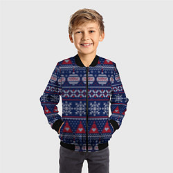 Бомбер детский New Years sweater, цвет: 3D-черный — фото 2