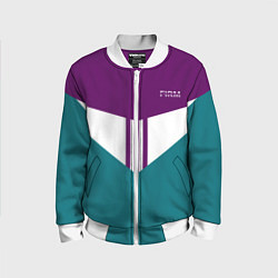 Бомбер детский FIRM темная сирень и бирюза, цвет: 3D-белый