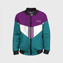 Бомбер детский FIRM темная сирень и бирюза, цвет: 3D-черный