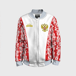 Бомбер детский Сборная России с узором, цвет: 3D-серый