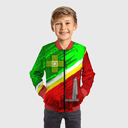 Бомбер детский Флаг Зеленограадского АО, цвет: 3D-красный — фото 2
