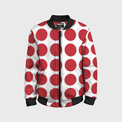Бомбер детский Красные круги, цвет: 3D-черный