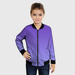 Бомбер детский Светлый фиолетовый градиент, цвет: 3D-черный — фото 2