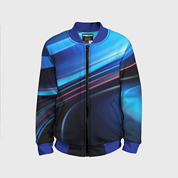 Детский бомбер Синяя и черная абстракция геометрическая