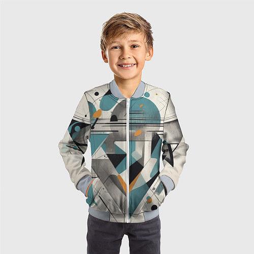 Детский бомбер Три человека авангард / 3D-Серый – фото 3