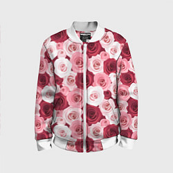 Детский бомбер Красные и розовые розы