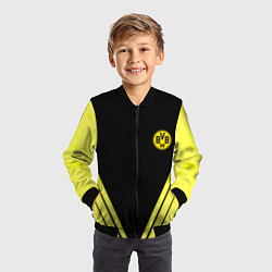 Бомбер детский Borussia geometry yellow, цвет: 3D-черный — фото 2