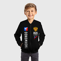 Бомбер детский Россия Тхеквондо, цвет: 3D-черный — фото 2