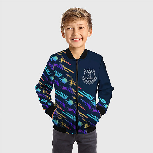 Детский бомбер Everton градиентные мячи / 3D-Черный – фото 3