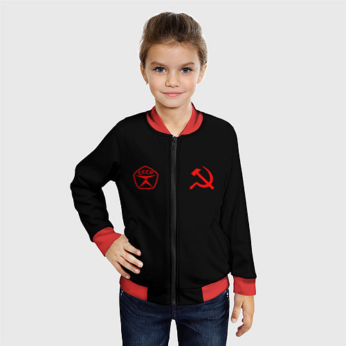 Детский бомбер СССР гост три полоски на белом фоне / 3D-Красный – фото 4