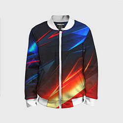 Детский бомбер Geometry stripes neon steel