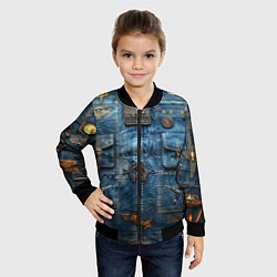 Бомбер детский Джинсы лётчика-авиатора, цвет: 3D-черный — фото 2