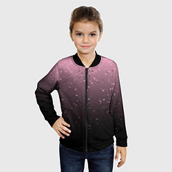 Бомбер детский Градиент тёмный розовый брызги, цвет: 3D-черный — фото 2