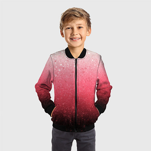 Детский бомбер Градиент розово-чёрный брызги / 3D-Черный – фото 3