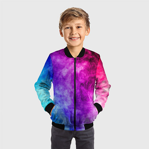 Детский бомбер Colorful smoke / 3D-Черный – фото 3