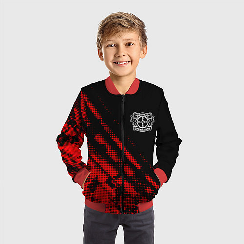 Детский бомбер Bayer 04 sport grunge / 3D-Красный – фото 3