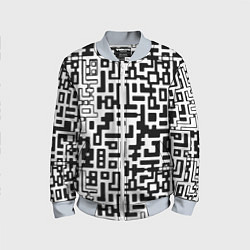 Бомбер детский Чёрно-белая глитч инфекция, цвет: 3D-серый