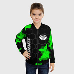 Бомбер детский Daewoo green sport hexagon, цвет: 3D-черный — фото 2