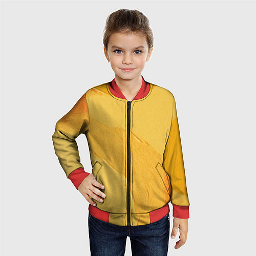 Детский бомбер Желтая краска / 3D-Красный – фото 4