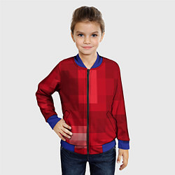 Бомбер детский Red cubes abstraction, цвет: 3D-синий — фото 2