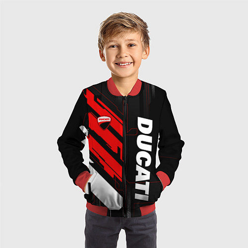 Детский бомбер Ducati - красный технологический / 3D-Красный – фото 3