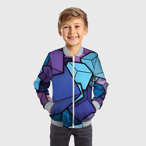 Детский бомбер Куб / 3D-Серый – фото 3