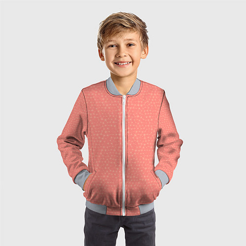 Детский бомбер Паттерн мозаика тёмно-персиковый / 3D-Серый – фото 3