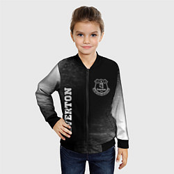 Бомбер детский Everton sport на темном фоне вертикально, цвет: 3D-черный — фото 2