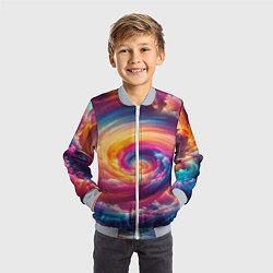 Бомбер детский Водоворот ярких красок, цвет: 3D-серый — фото 2