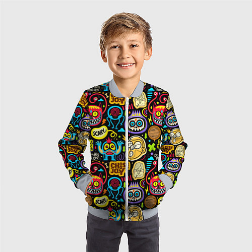 Детский бомбер Choose joy / 3D-Серый – фото 3