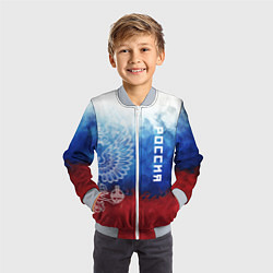 Бомбер детский Герб России и флаг, цвет: 3D-серый — фото 2