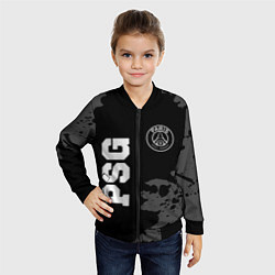Бомбер детский PSG sport на темном фоне вертикально, цвет: 3D-черный — фото 2