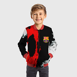 Бомбер детский Barcelona fc краски спорт, цвет: 3D-красный — фото 2