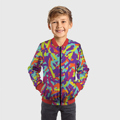 Детский бомбер Конфитти / 3D-Красный – фото 3