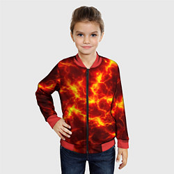 Бомбер детский Текстура огня, цвет: 3D-красный — фото 2