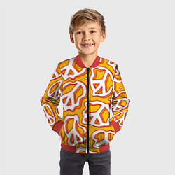 Бомбер детский Pattern peace, цвет: 3D-красный — фото 2