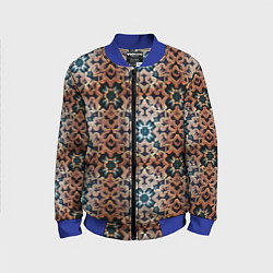 Бомбер детский Паттерн luxury узоры, цвет: 3D-синий