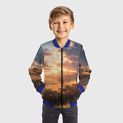 Бомбер детский Вечерний закат - аниме, цвет: 3D-синий — фото 2