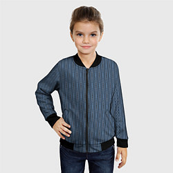 Бомбер детский Серо-синий текстурированные полосы, цвет: 3D-черный — фото 2