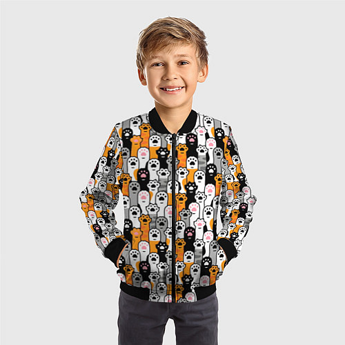 Детский бомбер Кошачьи лапы / 3D-Черный – фото 3