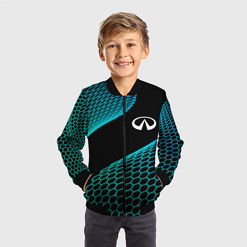 Детский бомбер Infiniti electro hexagon / 3D-Черный – фото 3