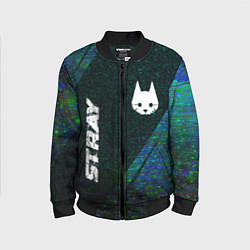 Детский бомбер Stray glitch blue