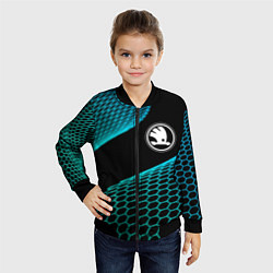 Бомбер детский Skoda electro hexagon, цвет: 3D-черный — фото 2