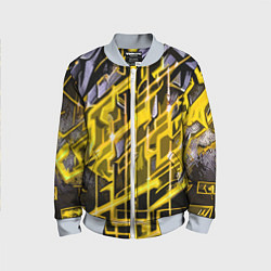 Бомбер детский Yellow and white abstraction, цвет: 3D-серый