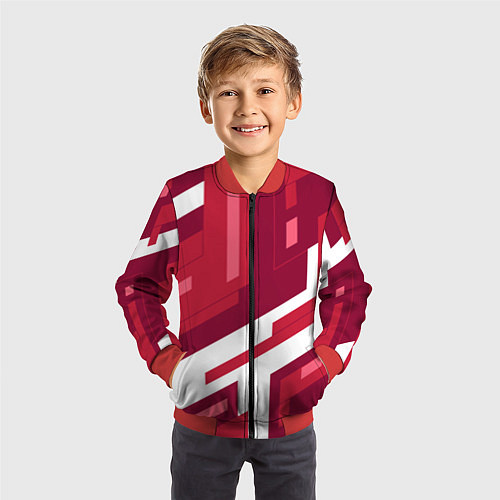 Детский бомбер Красные детали / 3D-Красный – фото 3