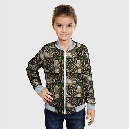 Детский бомбер Совы в сосновом лесу / 3D-Серый – фото 4