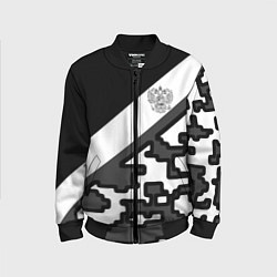 Бомбер детский Россия камуфляж текстура, цвет: 3D-черный
