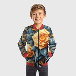 Бомбер детский Композиция из всякой всячины с розой - нейросеть, цвет: 3D-красный — фото 2