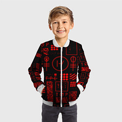 Бомбер детский Twenty one pilots pattern rock, цвет: 3D-белый — фото 2